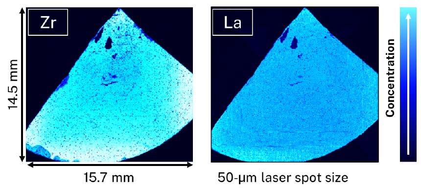 LALI-TOF-MS for a LLZO solid-state battery electrolyte