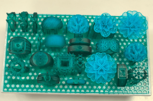 High resolution 3D printed jewellery parts produced using a MiiCraft DLP 3D Printer