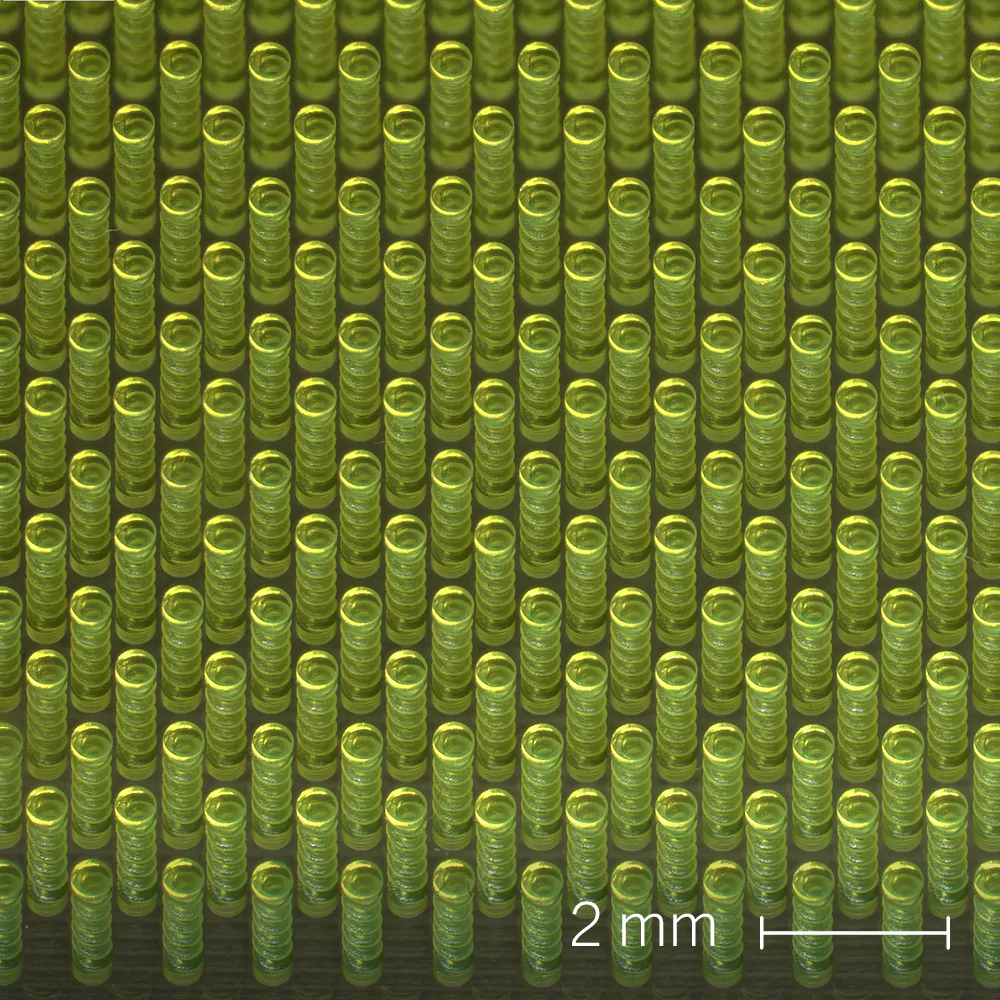 High-volume spring production 3D printed using 2-photon polymerisation technology